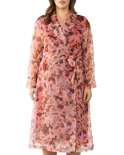 Estelle Plus Atreides Organza Flow Trench Coat In Print
