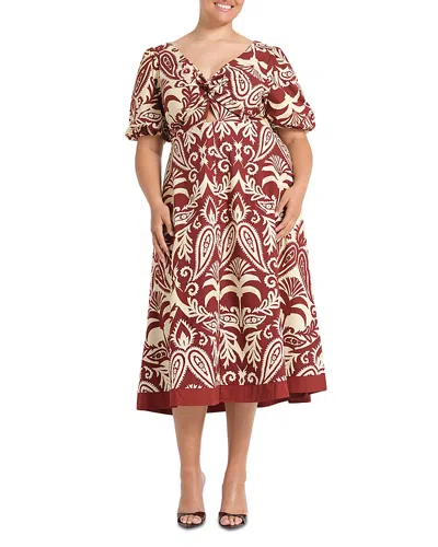Estelle Plus Aurela Dress In Brown