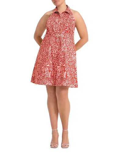 Estelle Plus Bellavie Collared Dress In Brown