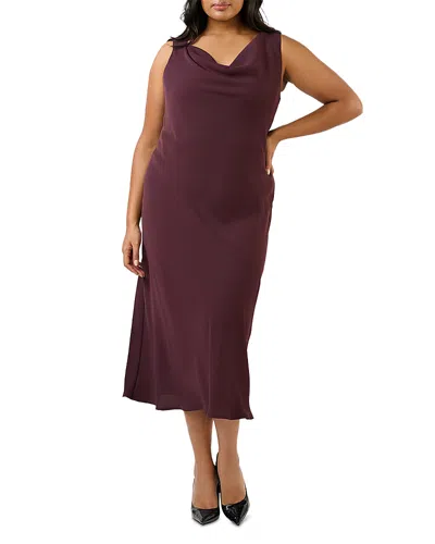 Estelle Plus Britney Cowlneck Dress In Purple