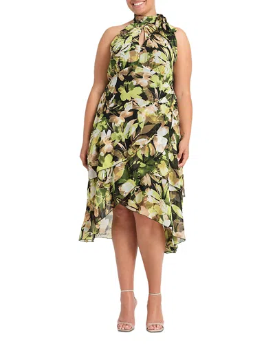 Estelle Plus Chlora Halter Dress In Green