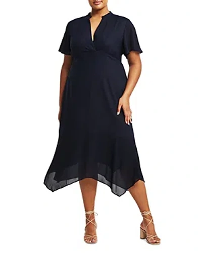 Estelle Plus Claudia Midi Dress In Navy