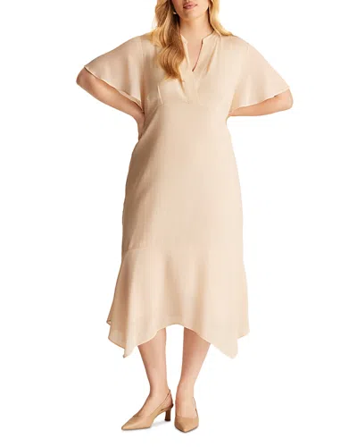 Estelle Plus Claudia Midi Dress In Neutral