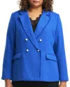 Estelle Plus Courtney Boucle Double Breasted Blazer In Blue