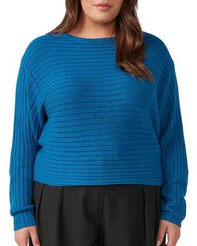 Estelle Plus Daybreak Crewneck Sweater In Sapphire