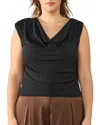 Estelle Plus Dune Asymmetric Sleeveless Top