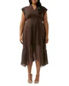 Estelle Plus Dune Dancer Midi Dress In Chocolate