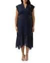 Estelle Plus Dune Dancer Midi Dress In Navy