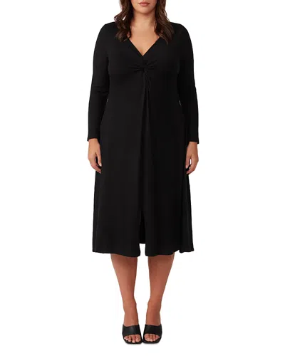 Estelle Plus Eclipse Midi Dress In Midnight Navy