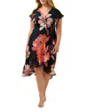 Estelle Plus Elena Wrap Front Dress In Black
