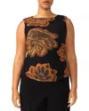Estelle Plus Glow Horizon Mesh Top In Print