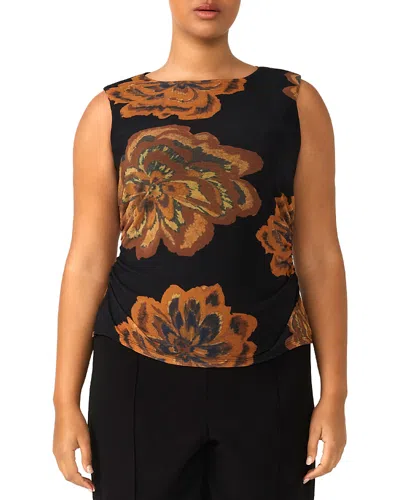 Estelle Plus Glow Horizon Mesh Top In Print