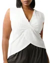 Estelle Plus Hadley Knot Front Top In White
