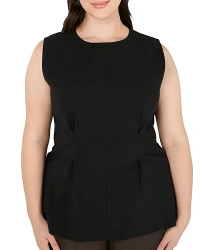 Estelle Plus Hallie Peplum Top In Black