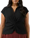 Estelle Plus Harko Twisted Top In Black