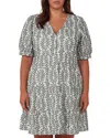 Estelle Plus La Croisette Embroidered Dress In Green/milk