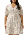 Estelle Plus La Croisette Embroidered Dress In Sand/ Milk