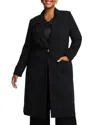 Estelle Plus Long Line Coat In Black