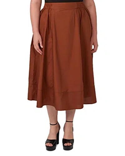 Estelle Plus Mahana Midi Skirt In Cinnamon
