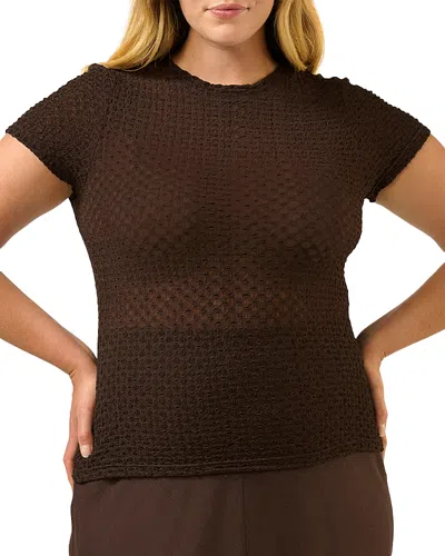 Estelle Plus Naomi Textured Top In Brown