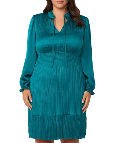 Estelle Plus Nina Shirred Mini Dress In Everglade