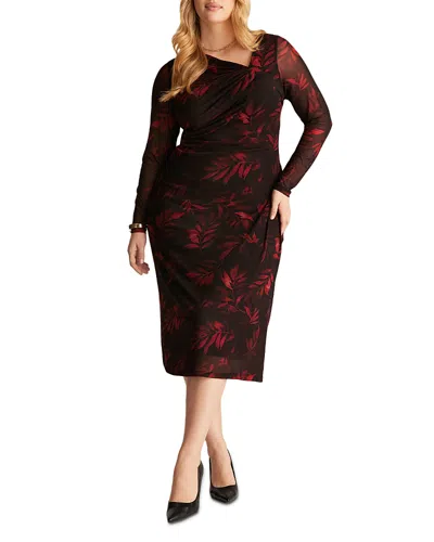 Estelle Plus Noa Printed Mesh Midi Dress In Multi