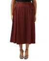 Estelle Plus Sahara Breeze Midi Skirt In Brown