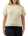 Estelle Plus Sera Ribbed Knit Top In Neutral