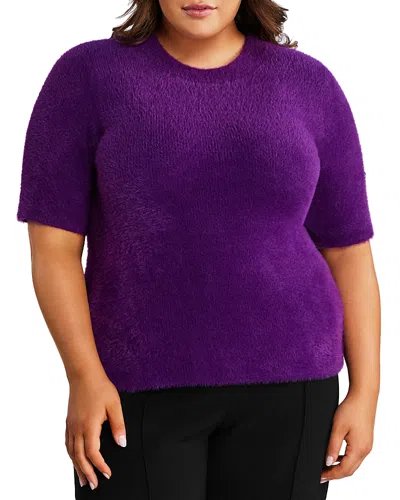 Estelle Plus Short Sleeve Knit Top In Ultraviolent