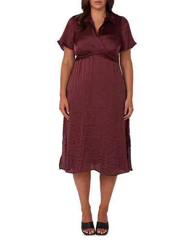 Estelle Plus Size Oasis Wrap Dress In Garnet