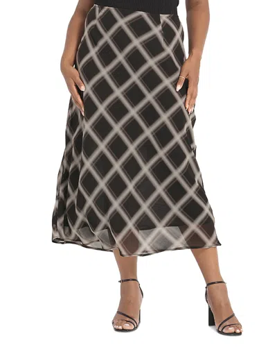 Estelle Plus The Cameron Printed Midi Skirt In Black