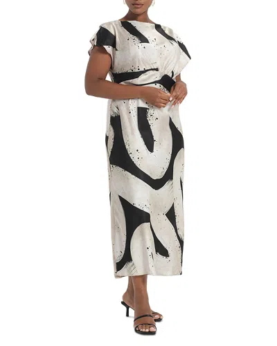 Estelle Plus The Drew Printed Midi Dress In White