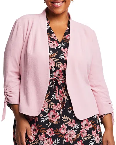 Estelle Plus Thea Bow Sleeve Jacket In Pink