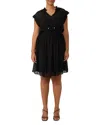 Estelle Plus Utah Chiffon Mini Dress In Black
