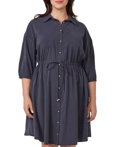 Estelle Plus Zale Shirt Dress In Navy