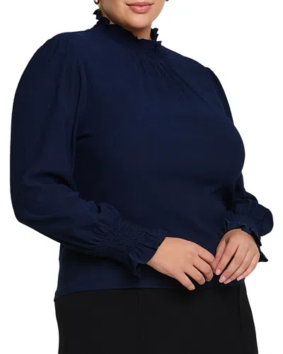 Estelle Plus Zinnia Shirred Top In Navy