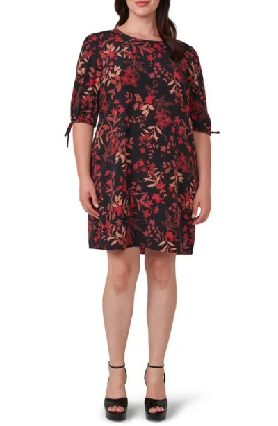 Estelle Print Shift Dress In Pink/black