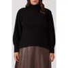 Estelle Rae Rib Mock Neck Sweater In Black