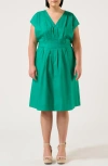 Estelle Rebekah Pleated Dress In Green