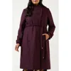 Estelle Reo Belted Coat In Purple