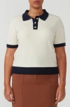 Estelle Romeo Contrast Knit Top In White