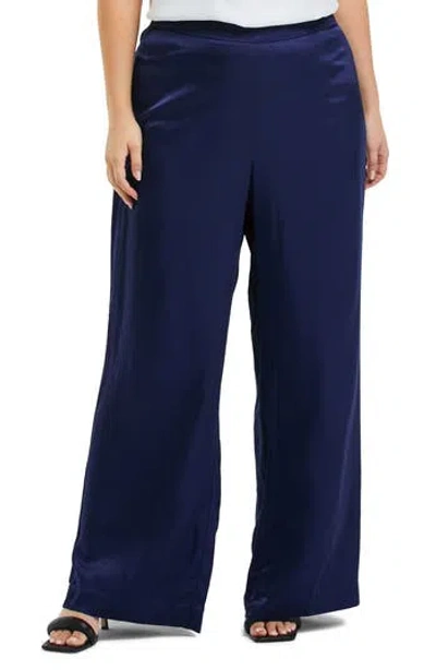 Estelle Samantha Wide Leg Satin Pants In Multi