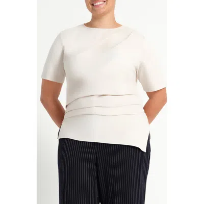 Estelle Sasha Short Sleeve Top In Neutral