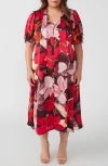 ESTELLE ESTELLE SCARLETT FLORAL MIDI DRESS