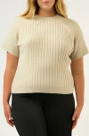 Estelle Sera Raglan Sleeve Rib Sweater In Neutral