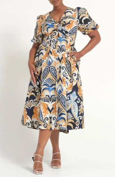 Estelle Sora Bay Knot Midi Dress In Multi