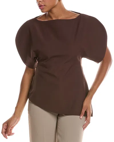 Estellina Drape Top In Burgundy