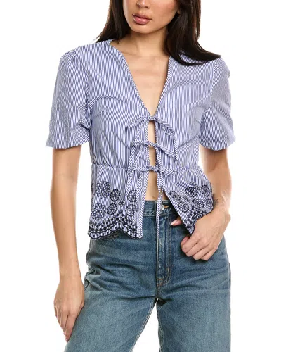 Estellina Embroidered Top In Purple