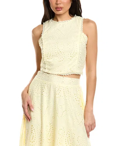 Estellina Eyelet Top In Yellow