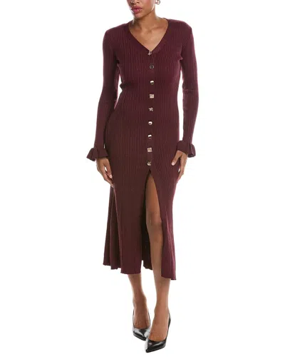 Estellina Knit Midi Dress In Red